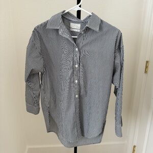 J.Crew Navy Striped Button Down Shirt Size 2P